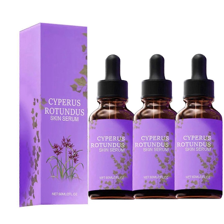 Cyperus Rotundus Bőrszérum Készlet, 60ml, 3.3x12cm, minden bőrtípusra, szőrnövekedés csökkentésére, 3 db