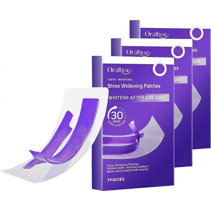 Fogfehérítő csíkok, 3 doboz, tisztítja a foltokat, hosszan tartó fehérítő hatás