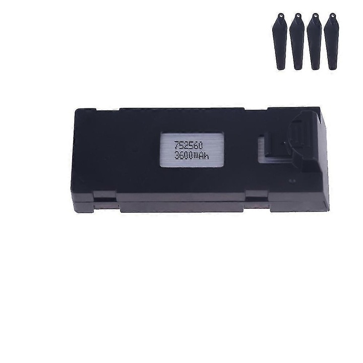 Set acumulatori si incarcator pentru drone, 3600mAh, 3.7V, compatibil E88, E99, K3