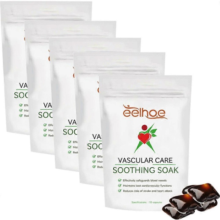 Pachet fürdő a vaszkuláris ápoláshoz, Eelhoe 5 darab, nyugtatja és javítja a vénákat, csökkenti a duzzanatot