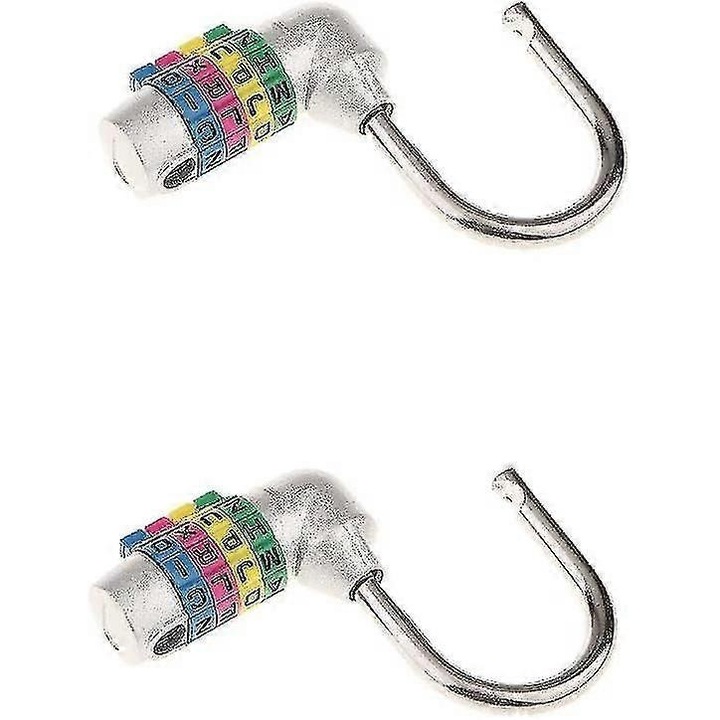 Комплект катинари 2 броя, 4-буквена комбинация, издръжлива конструкция, сребрист