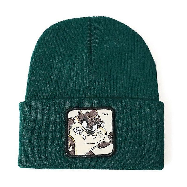 Плетена шапка, регулируема, акрилна, зелена, модел TAZ