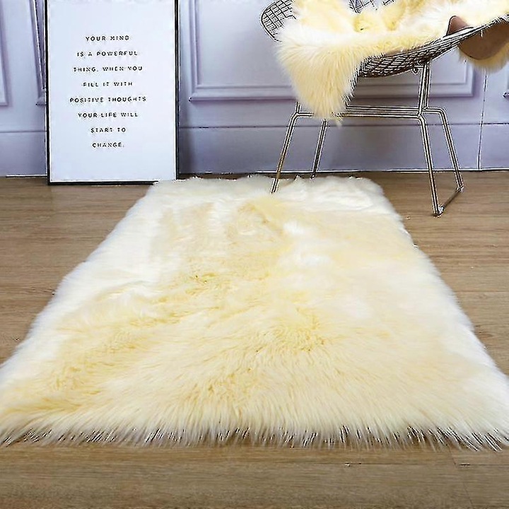 Модерен килим за всекидневна, 160x230см, мек и пухкав, сиво-бял, комплект 180x60см