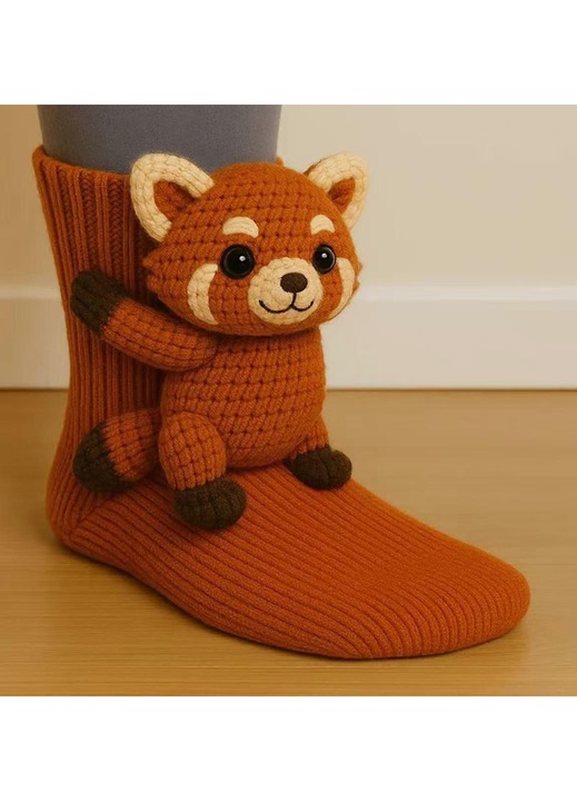 Дамски чорапи, T-Rex, забавен дизайн, универсален размер, многоцветни