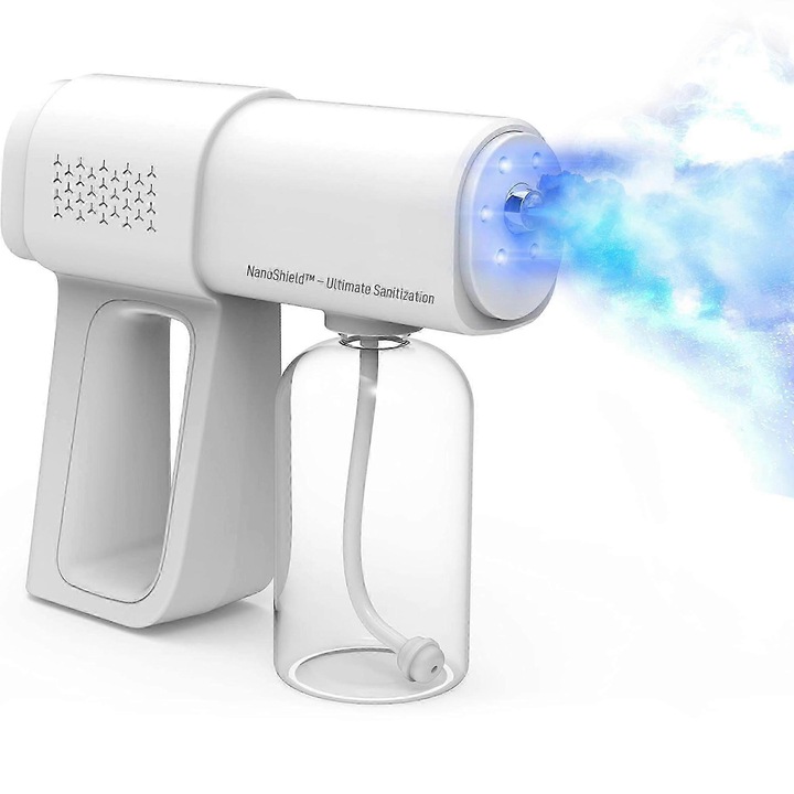 Fertőtlenítő adagoló, TŰZ, elektrosztatikus permetező, 380 ml kapacitás, USB-ről tölthető, vezeték nélküli