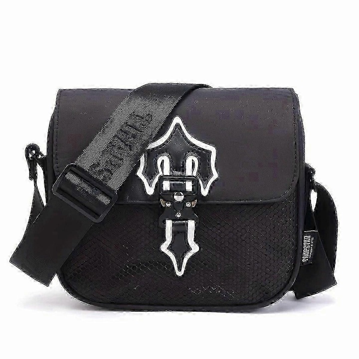 Trapstar unisex táska, divatos design, fekete, tágas méretek