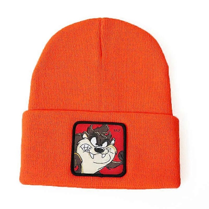 Плетена шапка, модел TAZ, вълна, оранжева, регулируема