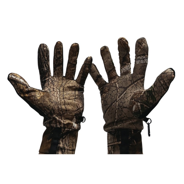 Realtree terepmintás kesztyű, horgászathoz és vadászathoz, csúszásgátló szilikon tenyér, XL