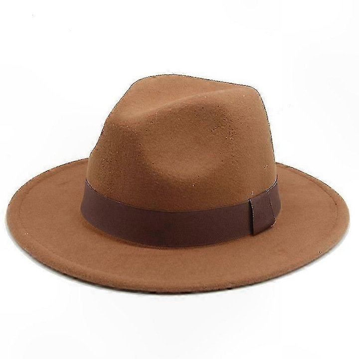 Palarie clasica unisex, maro, 56-58cm