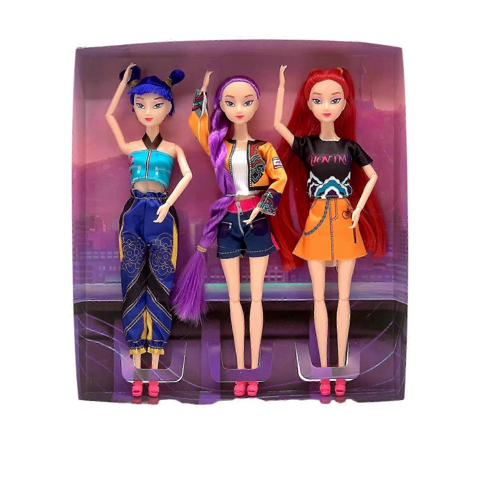Set figurine K-POP Demon Hunter Girl Group, Rummy, Mira, Zoe, 28cm
