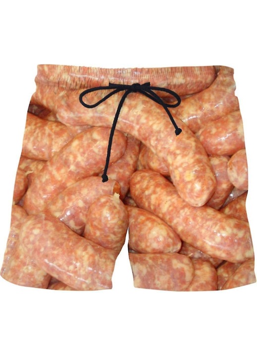 Férfi strandrövidnadrág, 3D nyomtatott, többszínű, 4XL INTL