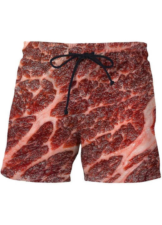 Férfi strandrövidnadrág, 3D mintás, sokszínű
