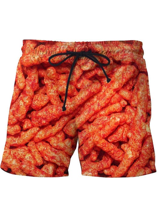 Férfi strandrövidnadrág, 3D nyomtatás, többszínű