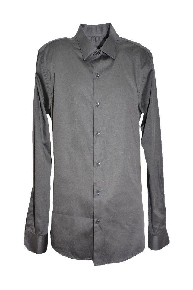 Camasa simpla pentru barbati cu maneca lunga, croi slim,D&J Exclusive, Negru