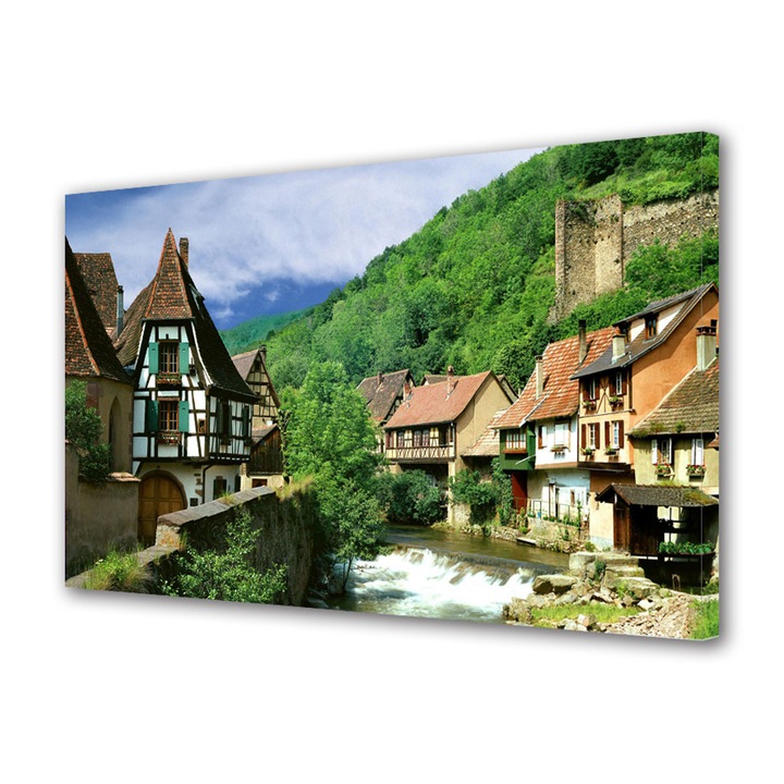 Tablou Canvas Orase Urban BTex ArtDecoMag Modern Oraselul Kaysersbrg Franta, 80 x 140 cm