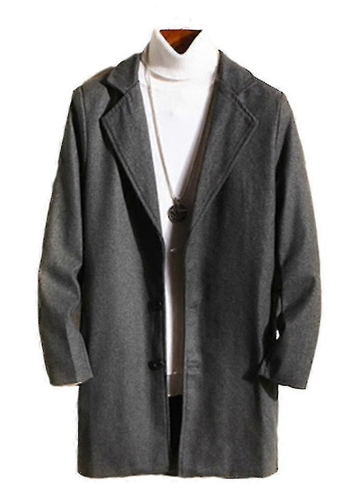 Palton barbati, gri inchis, calduros, maneca lunga, casual