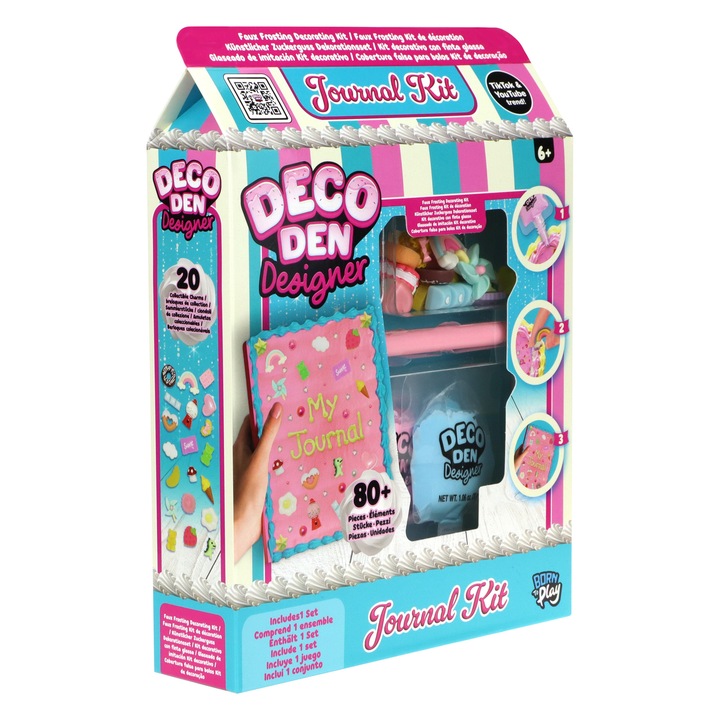 Set creativ DECO DEN, jurnal dulce, 20 charms, 30 bijuterii, 26,5x20x5cm