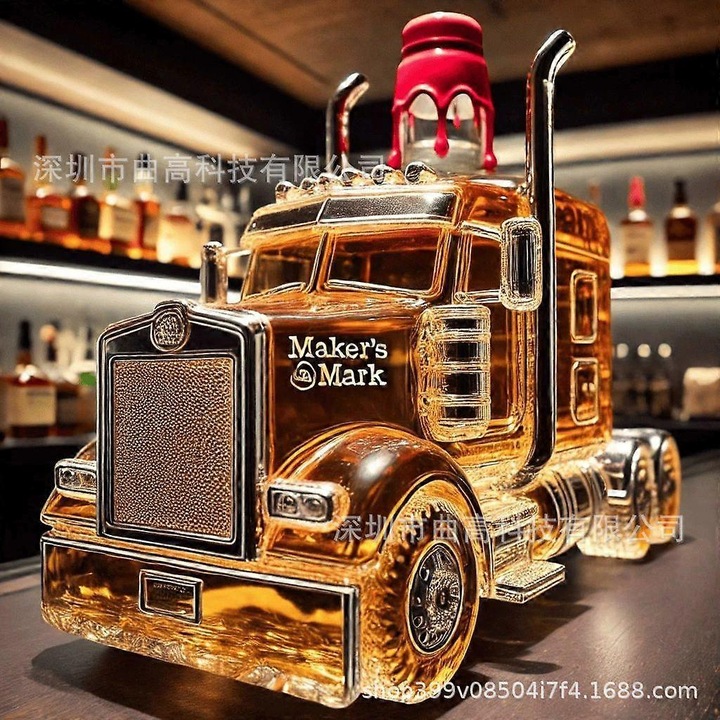 Decantor de sticla, set, design modern, 30x15cm, pentru whiskey