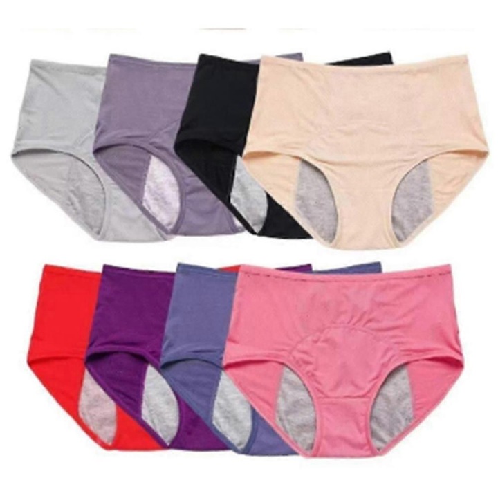 Női inkontinencia bugyi, 6 darabos szett, szivárgásmentes, L~8XL méretek, többszínű