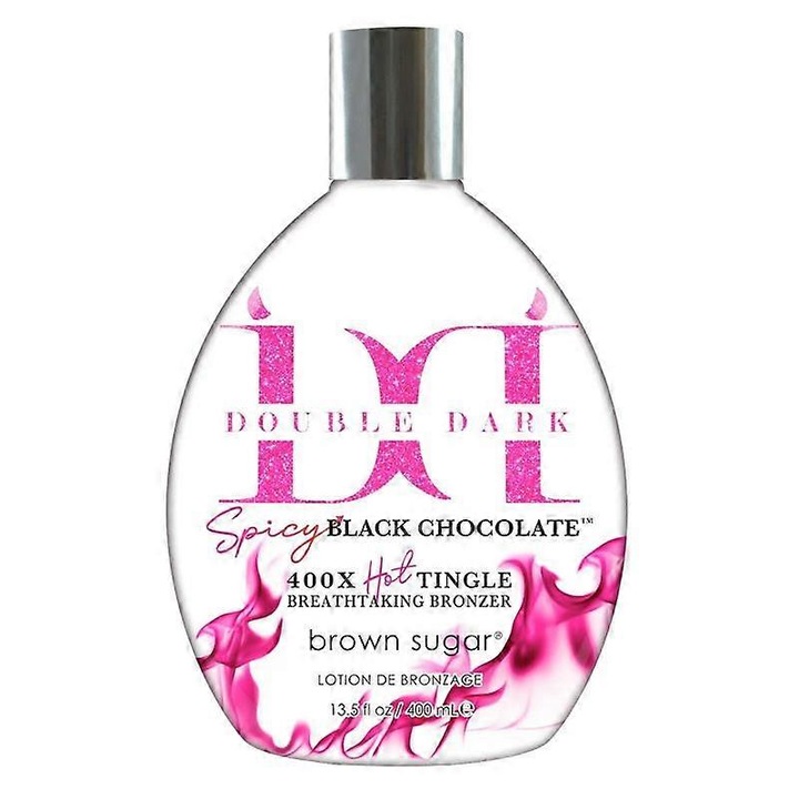 Лосион автобронзант Double Dark Spicy Black Chocolate 400мл, с интензивен бронзиращ ефект, аромат на препечено масло, комплект