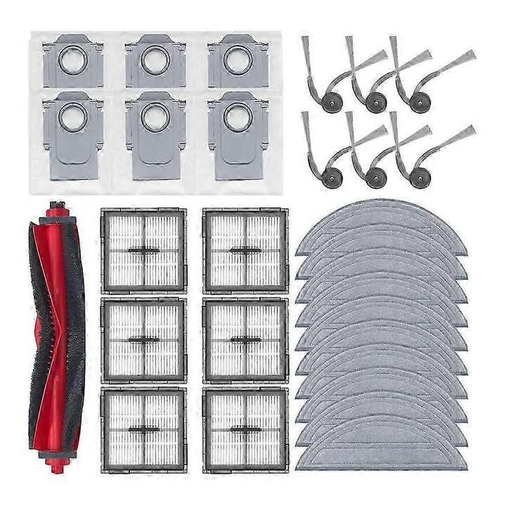 Roborock Q10 S5/S5+/X5/X5+/VF/VF+ porszívó tartozékkészlet, főkefe, oldalkefék, HEPA szűrők, felmosókendők, porzsákok