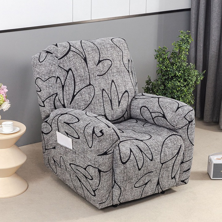 Set huse pentru fotoliu reclinabil, elastic, 1 bucata, material ingrosat, stil 4, multicolor