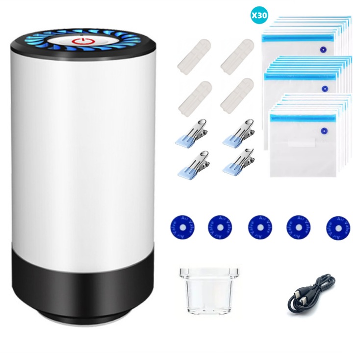 Aparat de vidat portabil, 30 saci de vidat, culoare variabila