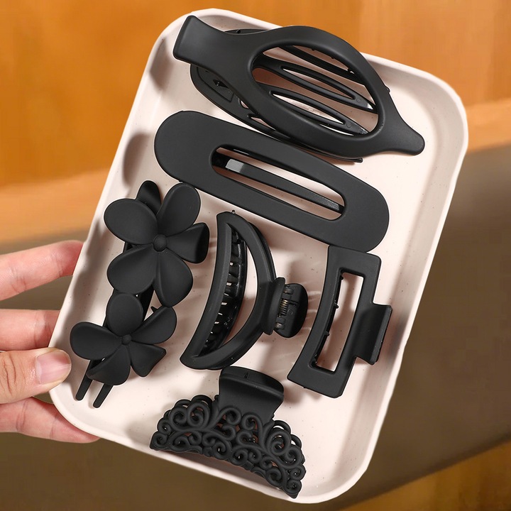 Set accesorii par, clips florale, combinatie colorata, 10 piese