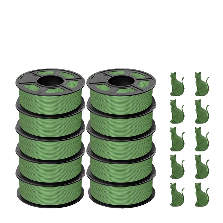 Filament 3D, HSPLAYG O-Green, 10 tekercs, 1.75mm, nagy szilárdság, gyors nyomtatási sebesség
