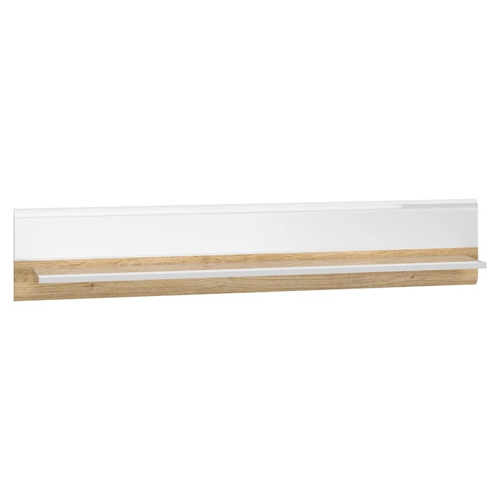Raft de perete, Furnlux, Adagio, alb, lemn prelucrat, 134x25x20 cm