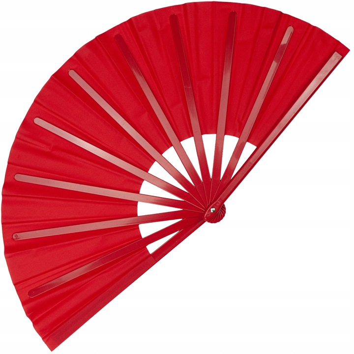 Kézi legyező, piros, MIVELIS, 33x64 cm, stabil, sporttánchoz