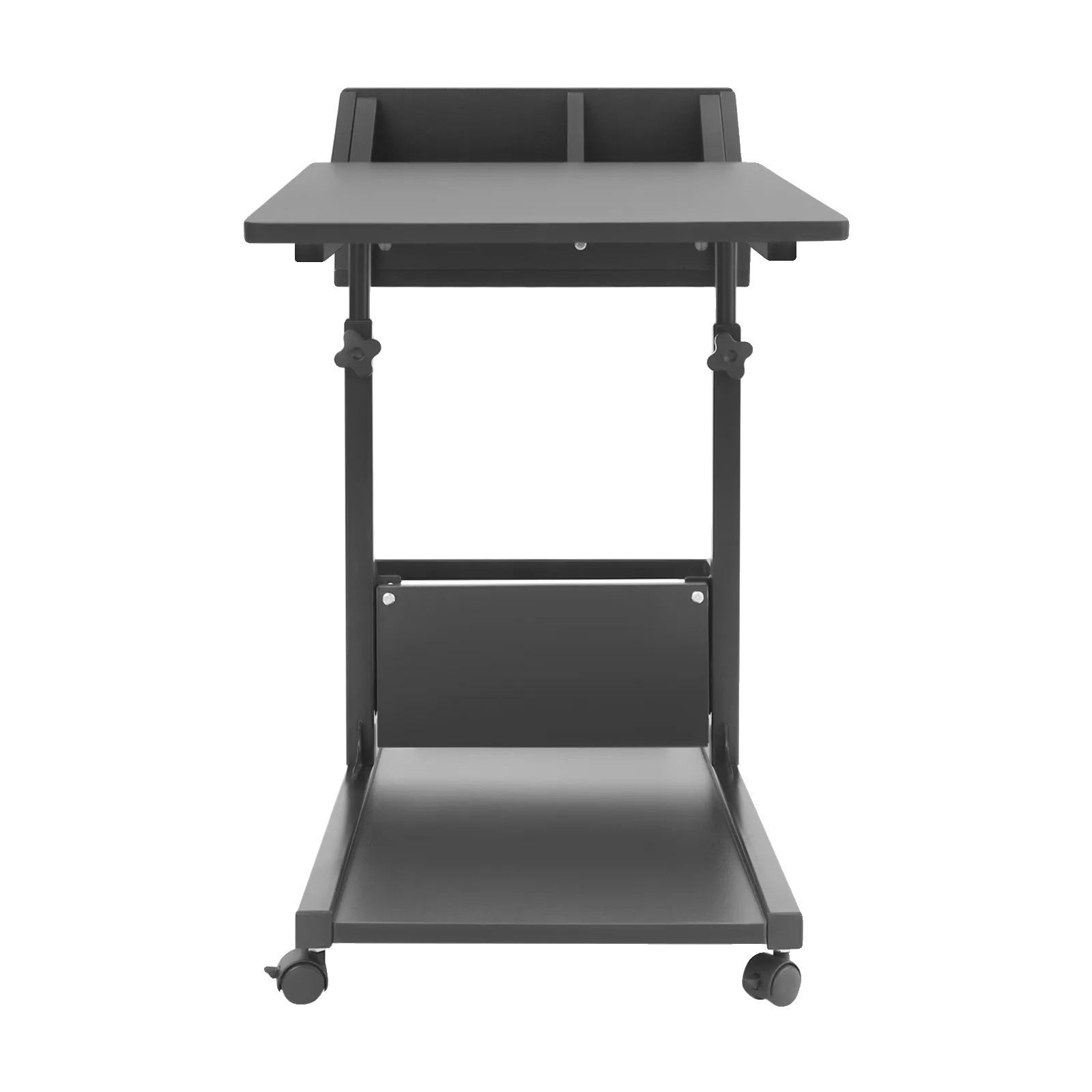 Masa laterala pentru canapea, design mobil, inaltime ajustabila, 50x40cm, neagra, 2 niveluri