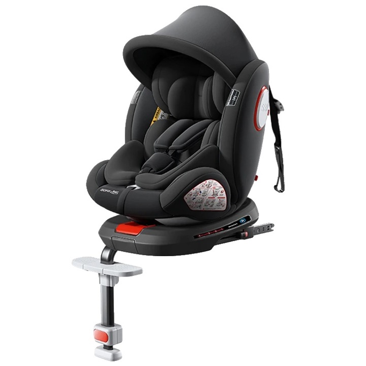 Scaun auto copii, 360° rotire, instalare ISOFIX, DPC007-BLACK, 15-36 kg