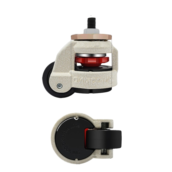 Roti de nivelare rotative, picioare ajustabile, alb, set de 4 bucati, capacitate de incarcare 500 kg