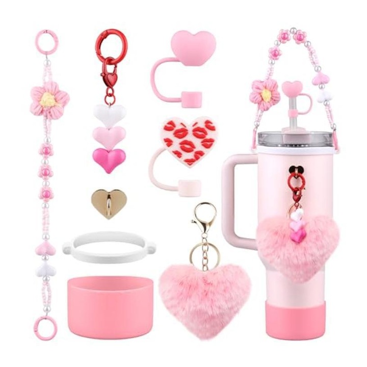 Stanley termosz bögre kulcstartó készlet, szívószál fedéllel, bögre medál, bögre lánc