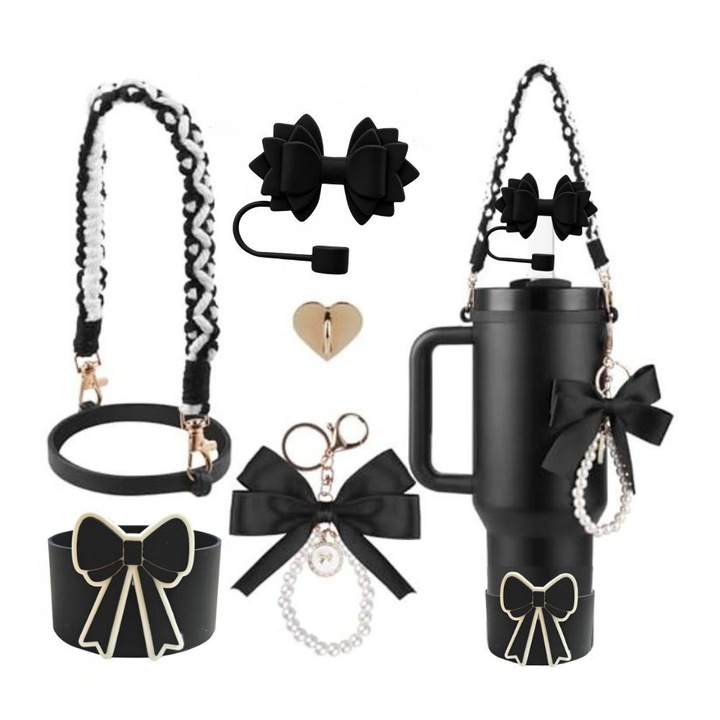 Kulcstartó szett Stanley termoszhoz, szívószálfedéllel, csésze medállal, csésze lánccal