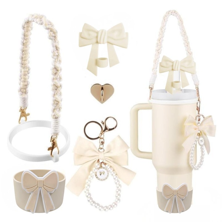 Kulcstartó készlet Stanley termoszhoz, szívószálfedéllel, pohár medállal, pohárlánccal