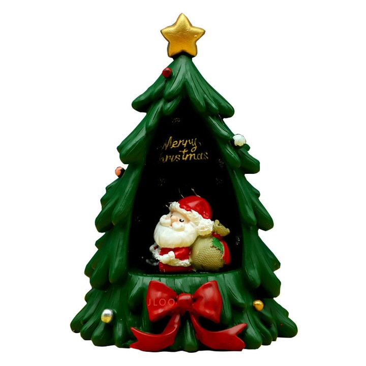 Lampa de veghe LED, Mos Craciun, luminita de birou din rasina, decoratiuni sarbatori