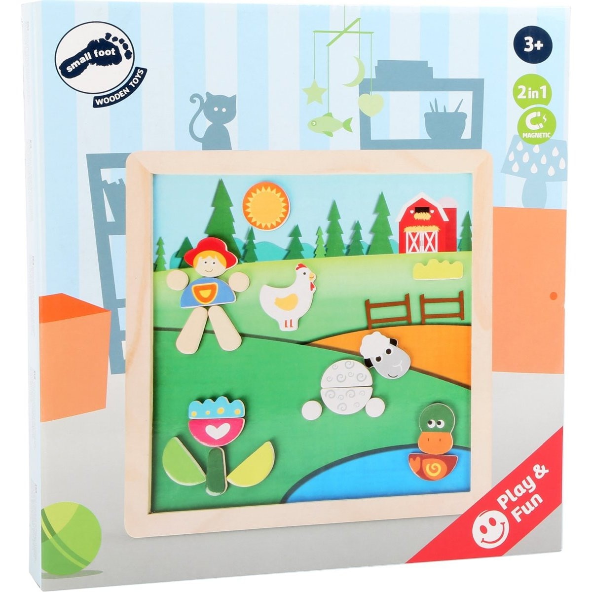 Puzzle Magnetic Viata la Tara cu Animale Domestice