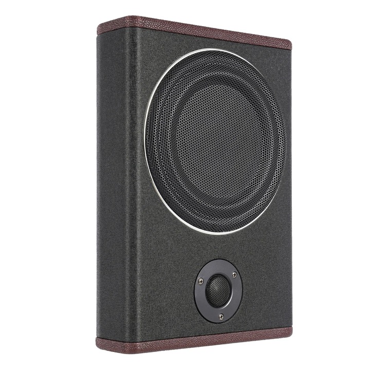 Subwoofer auto, subwoofer activ, 20, 3 cm, 600 W, ultra subtire si compact, bass puternic, negru