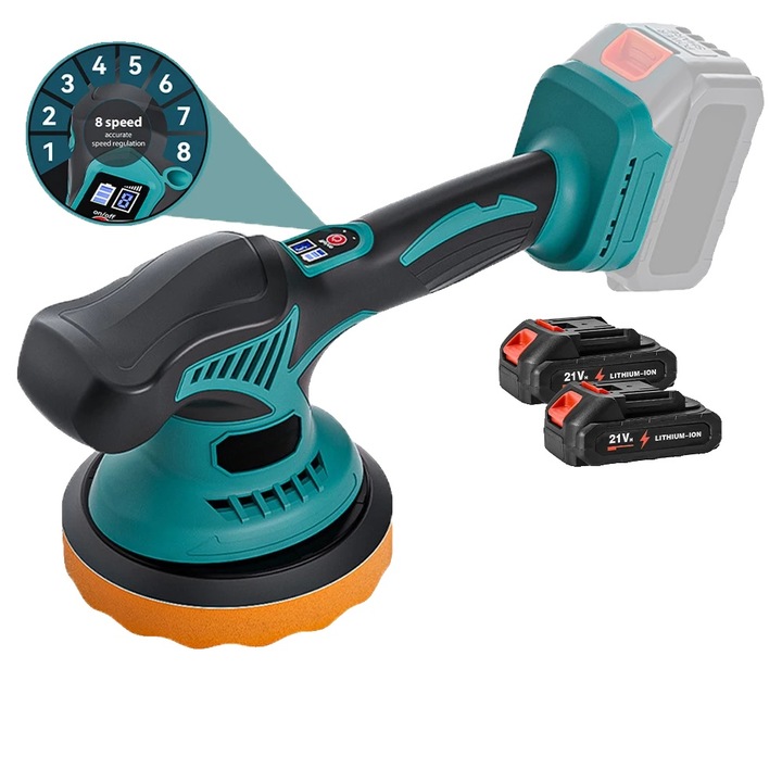 Masina de polisat, 1000W, 8 viteze ajustabile, cu 2 acumulatori, 150mm