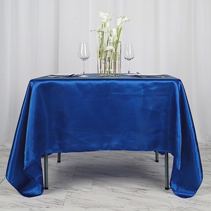 Fata de masa Kotonia Home – 150×240 cm, Damasc Saten DeLux, 100% bumbac, bleu royal
