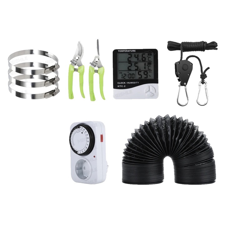 Set termometru si higrometru pentru plante de interior, plastic, usor de utilizat