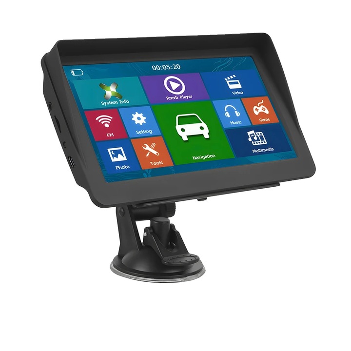 Navigator GPS 7 inch, 8GB, ecran tactil, transmisie FM, Europa