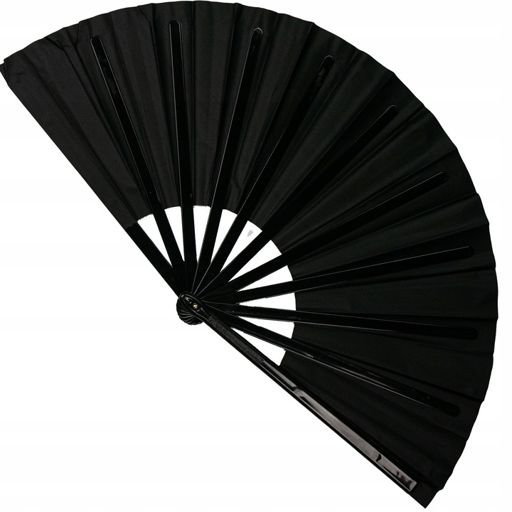 Черно ръчно ветрило MIVELIS, 28x53 см, стабилно, за спортни танци