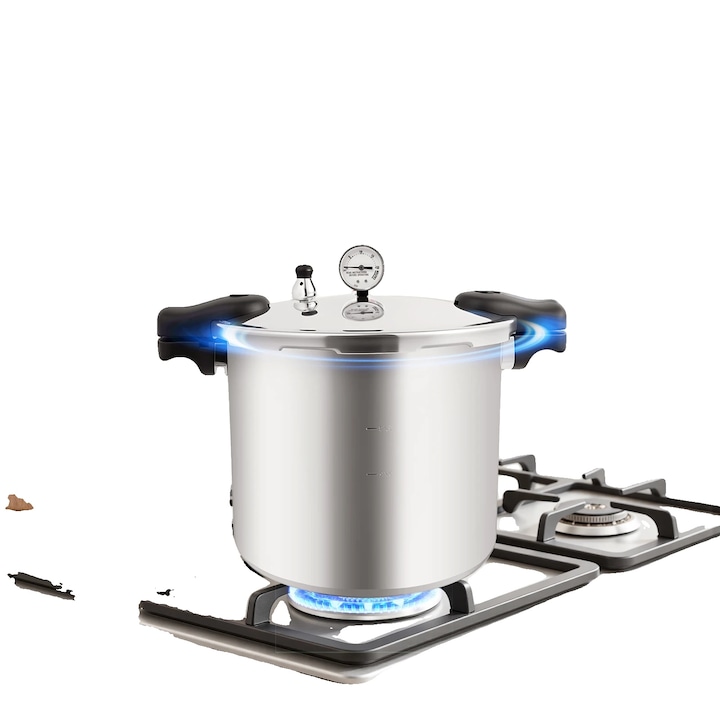 Тенджера под налягане, голям капацитет 22л, 32см, с вграден манометър