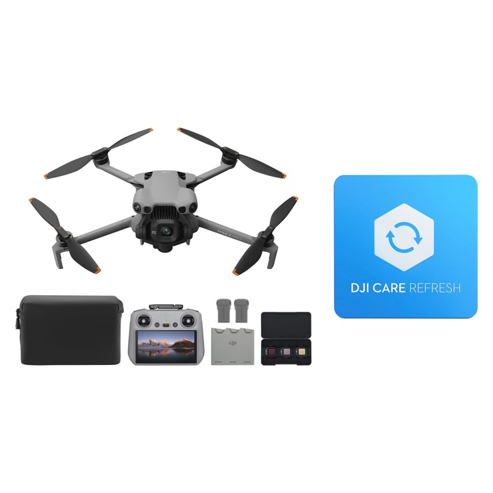 Dji Mini 5 Pro Fly More Combo Cu Dji Rc 2 Si 1 An De Ingrijire (Activare Automata), Certificat C0, Drona 4K Pentru Incepatori, Drona Cu Camera, Cmos De 1 Inch, Detectare Obstacole, Rotatie Gimbal De 225°