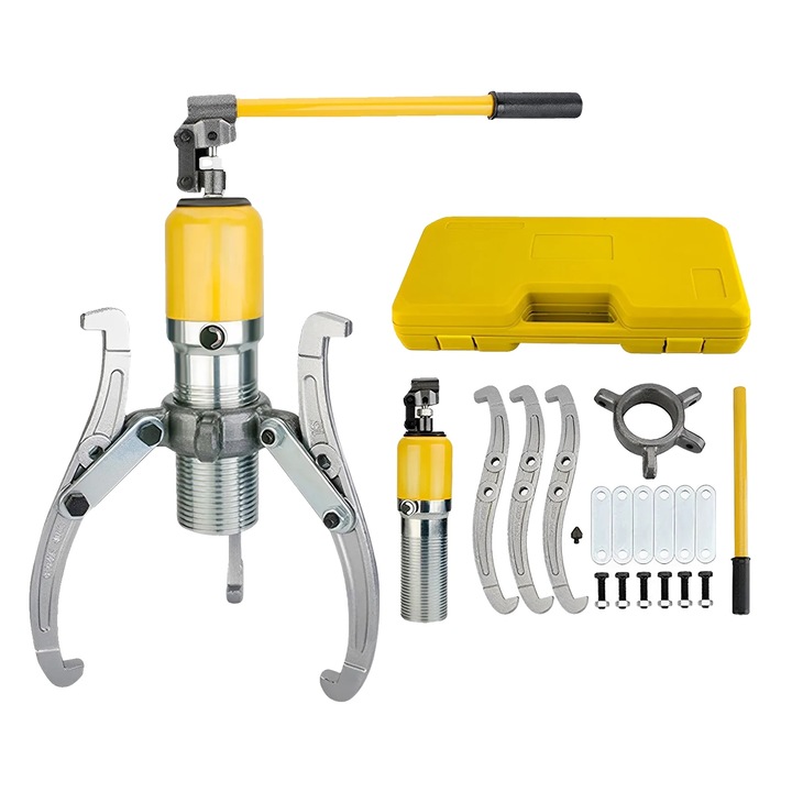 Extractor hidraulic, 20T, aplicatii versatile, galben, 56x28x11cm