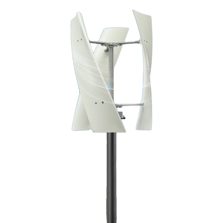 Вертикална Вятърна Турбина, Максимална Мощност 100W, Диаметър на Колелото 53см, Тиха Работа 30dB