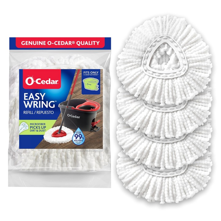 Моп за почистване O-Cedar Easywring Spin, резерви от микрофибър, 4 броя